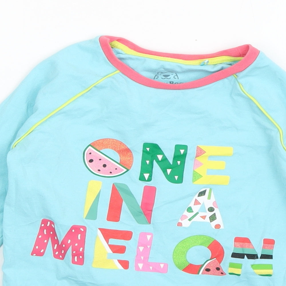 Harry Bear Girls Blue Geometric Cotton Top Pyjama Top Size 7 Years  Pullover - One in a Melon