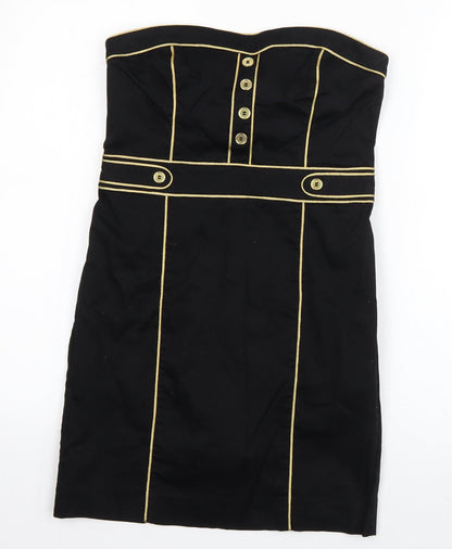 Divided by H&M Womens Black  Cotton Mini  Size 12  Sweetheart Pullover