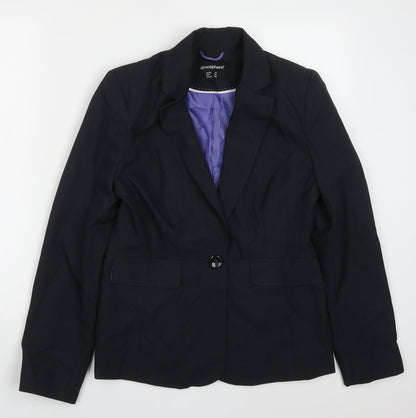 Atmosphere Womens Blue  Polyester Jacket Suit Jacket Size 14