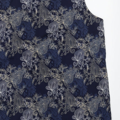 Originals Womens Blue Paisley Polyester Basic Tank Size 16 Off the Shoulder