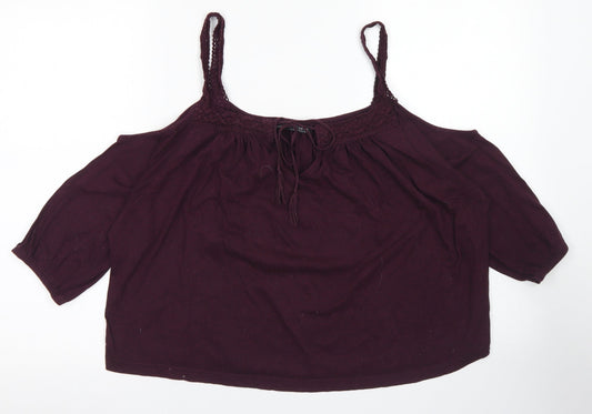 Womens UK Size 16 Atmosphere Pink Cropped Blouse