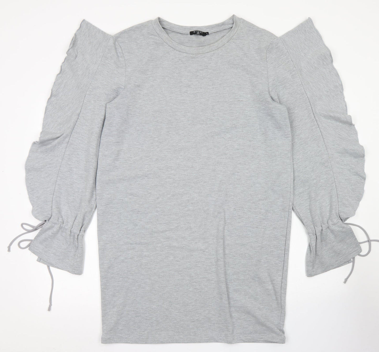 Eight Womens Grey  Cotton A-Line  Size L  Crew Neck