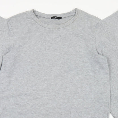 Eight Womens Grey  Cotton A-Line  Size L  Crew Neck