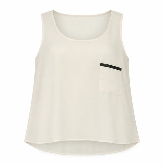 Front view of Atmosphere women’s ivory polyester basic blouse, size UK 18, round neck