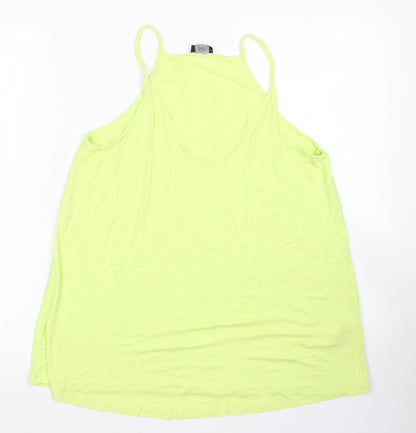 F&F Womens Yellow  Viscose Camisole Blouse Size 20 Square Neck