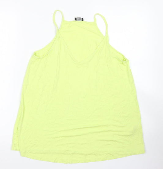 F&F Womens Yellow  Viscose Camisole Blouse Size 20 Square Neck