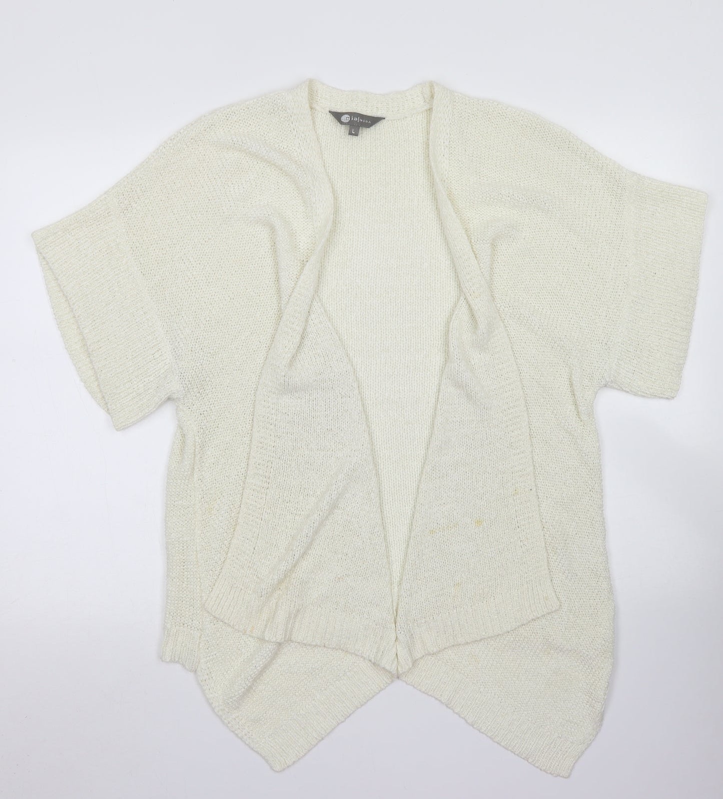 Womens UK Size L Mia Moda Ivory Cardigan Jumper