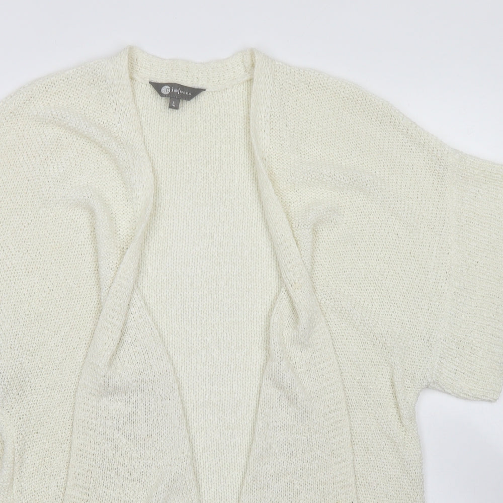 Womens UK Size L Mia Moda Ivory Cardigan Jumper
