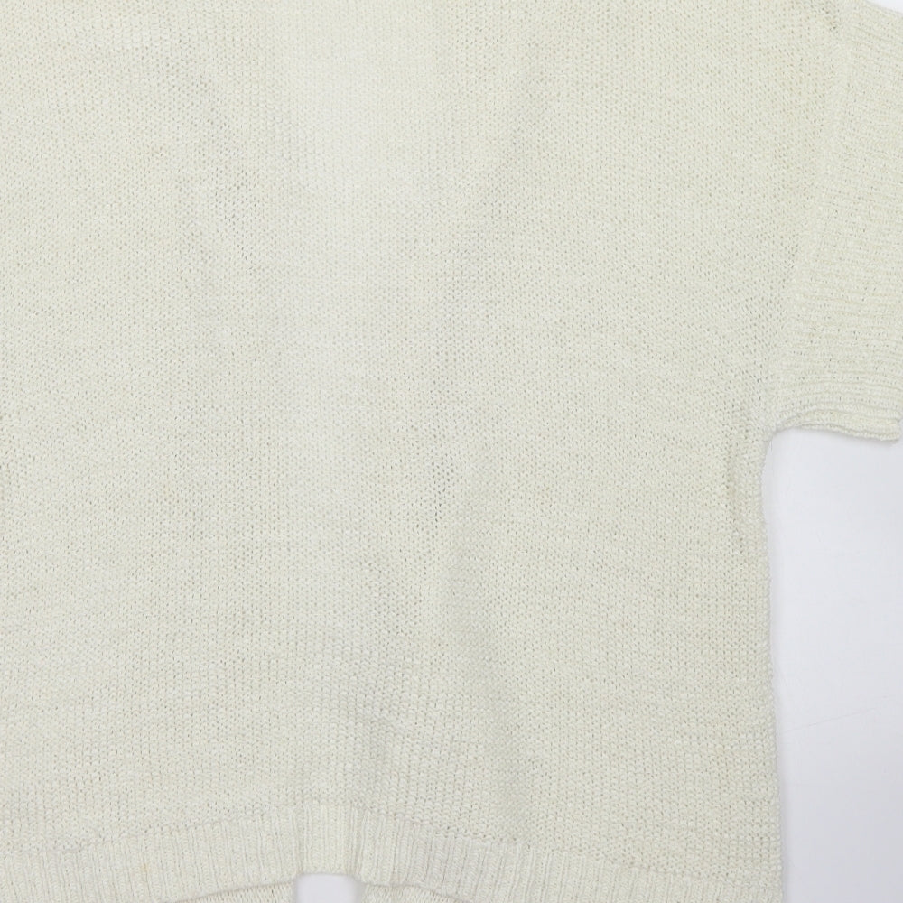 Womens UK Size L Mia Moda Ivory Cardigan Jumper