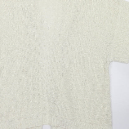 Womens UK Size L Mia Moda Ivory Cardigan Jumper