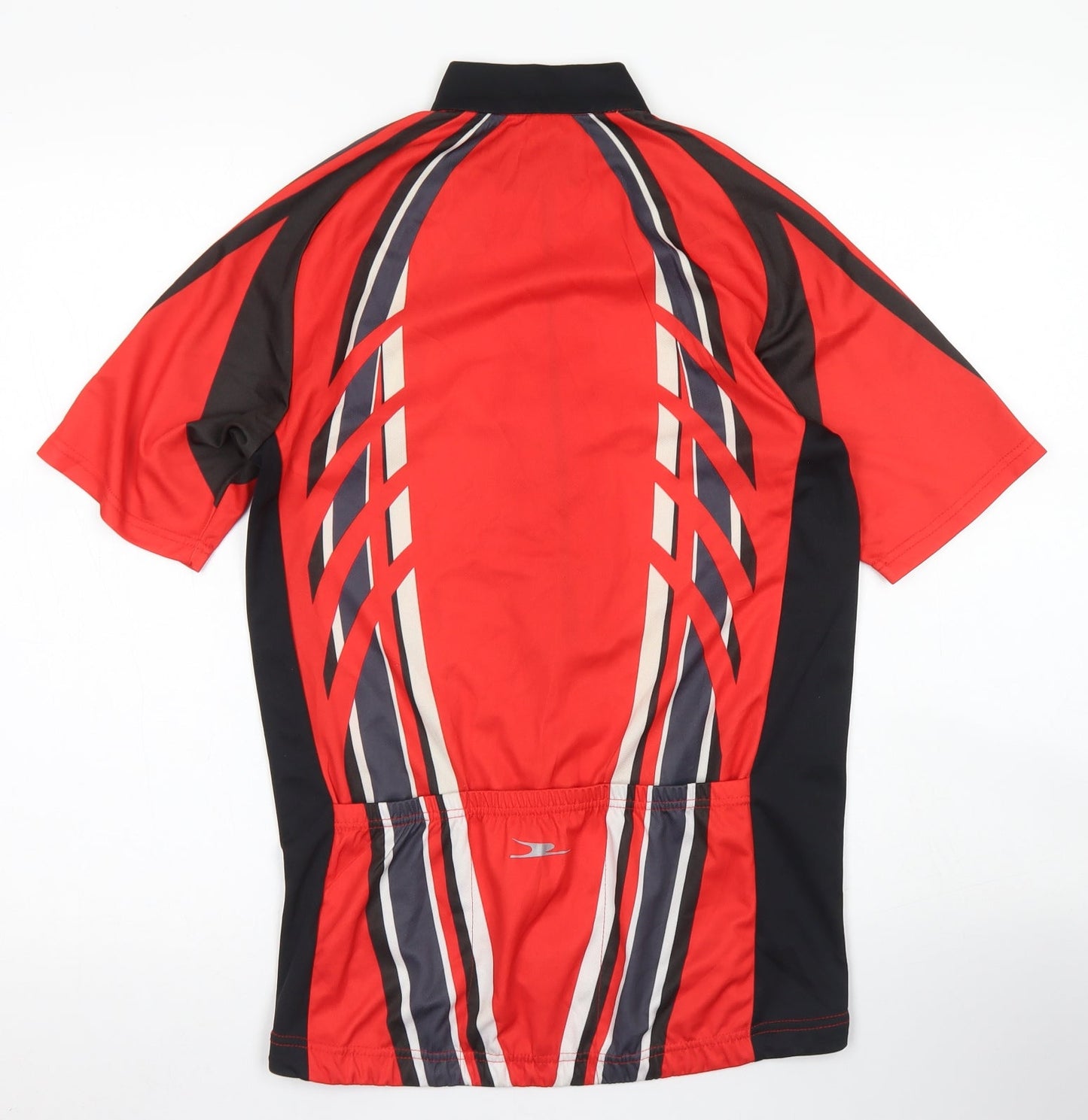 Crane  Mens Red Colourblock Polyester Basic T-Shirt Size S Crew Neck Zip