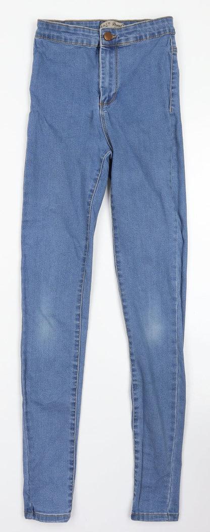 Denim Co Womens Blue  Cotton Skinny Jeans Size 6 L28 in Regular Button