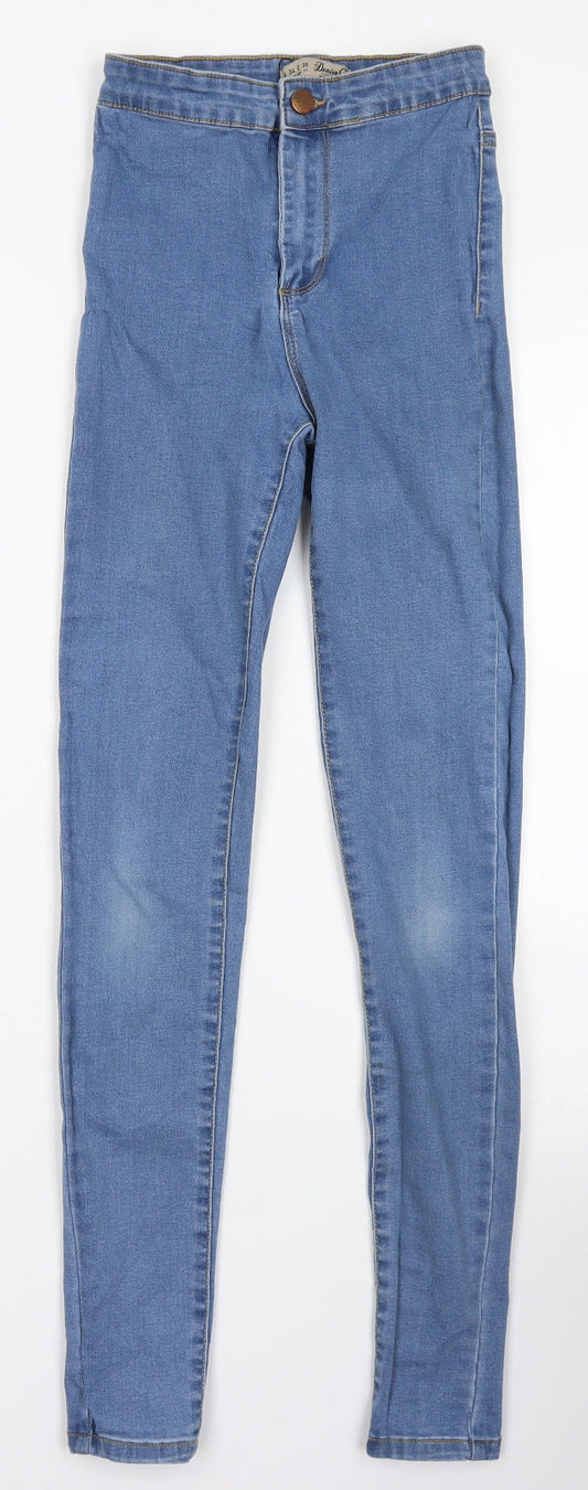 Denim Co Womens Blue  Cotton Skinny Jeans Size 6 L28 in Regular Button