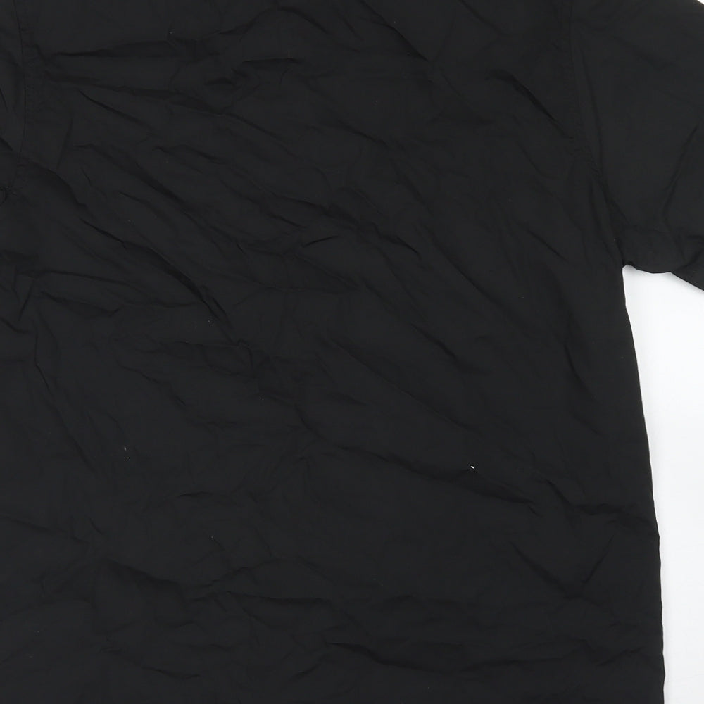 Mens UK Size L Boohoo MAN Black  Button-Up Short Sleeve Casual Shirt