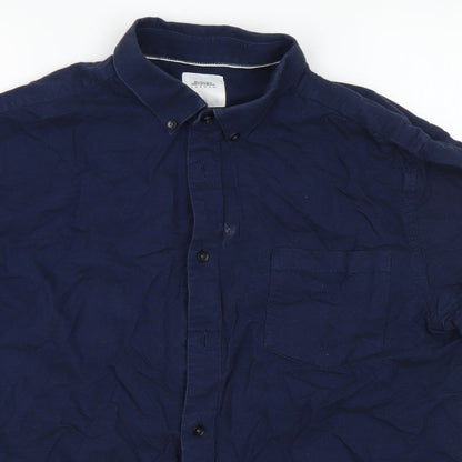 Mens UK Size L Burton Blue  Button-Up Short Sleeve Casual Shirt