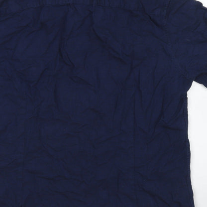 Mens UK Size L Burton Blue  Button-Up Short Sleeve Casual Shirt