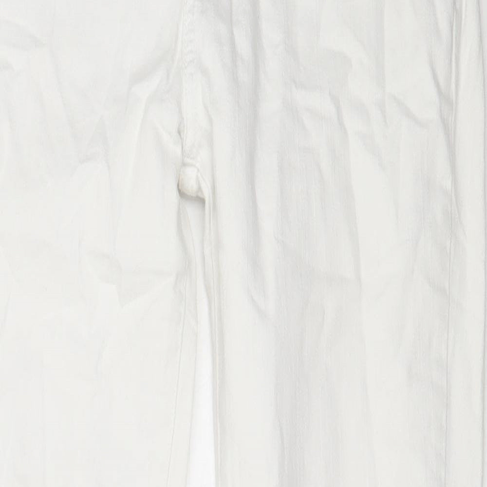 Select Womens White  Cotton Straight Jeans Size 12 L27.5 in Regular