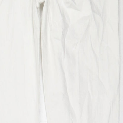 Select Womens White  Cotton Straight Jeans Size 12 L27.5 in Regular