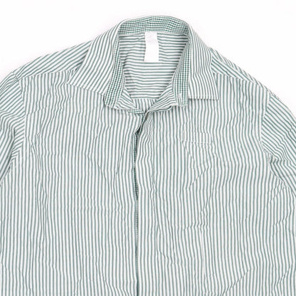 Mens UK Size 16 Dimensions Green  Button-Up Long Sleeve Casual Shirt