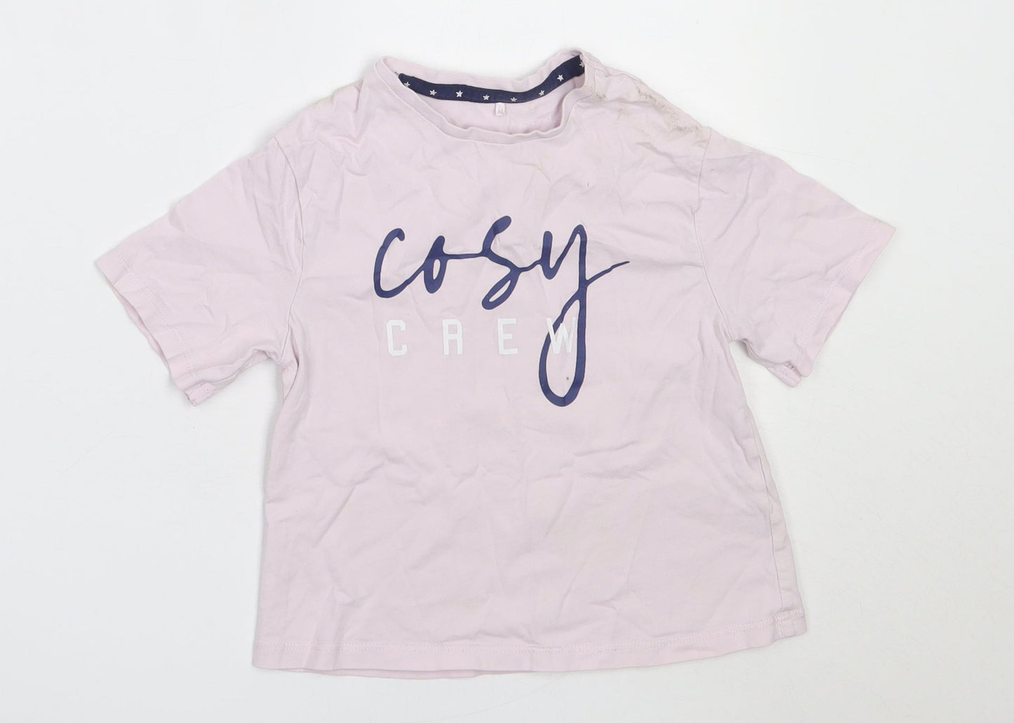 George Girls Pink Solid Cotton Top Pyjama Top Size 5-6 Years