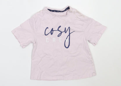 George Girls Pink Solid Cotton Top Pyjama Top Size 5-6 Years