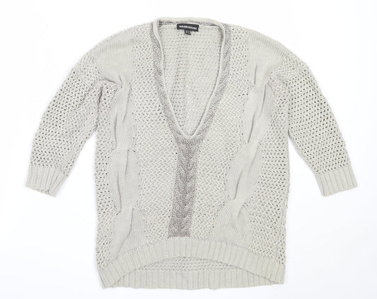 Womens UK Size 6 Warehouse Beige Pullover Jumper