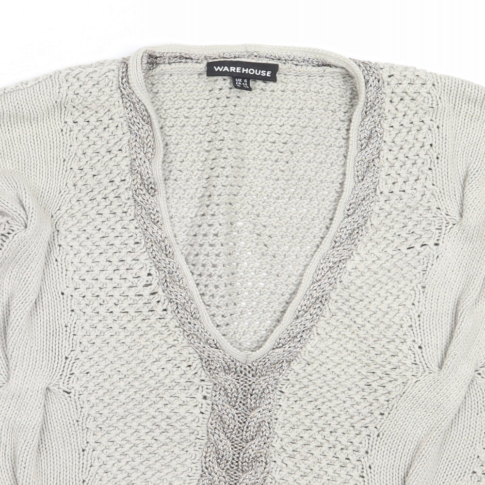 Womens UK Size 6 Warehouse Beige Pullover Jumper