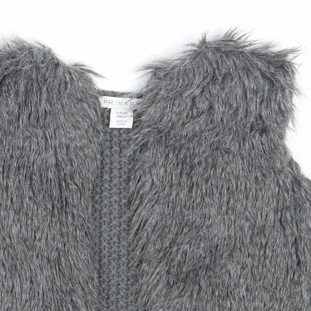 Primark Girls Grey   Gilet Coat Size 3-4 Years