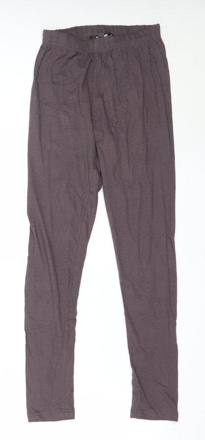 Front view of Missguided women’s brown solid cotton capri pyjama pants, size UK 8
