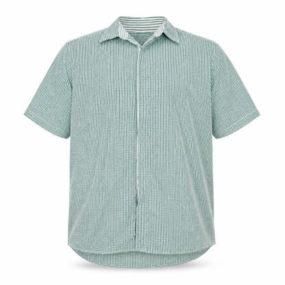 Mens UK Size 16 Dimensions Green  Button-Up Short Sleeve Casual Shirt