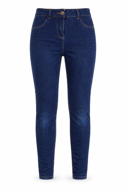 Front view of Matalan women’s blue cotton skinny jeans, size UK 8, 28-inch leg regular