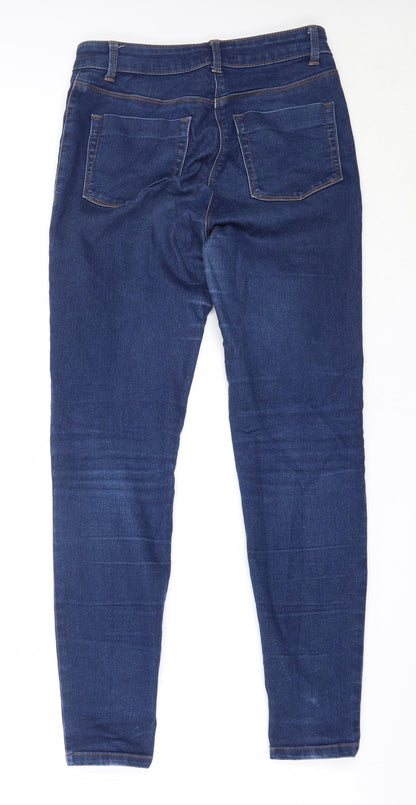 Matalan Womens Blue  Cotton Skinny Jeans Size 8 L28 in Regular