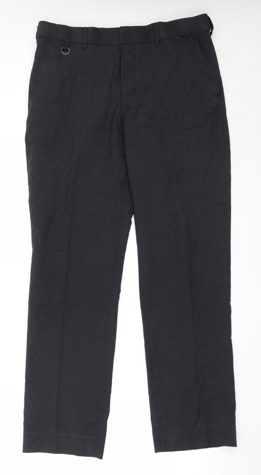 Dimensions Mens Black  Polyester Trousers  Size 34 in L31 in Regular