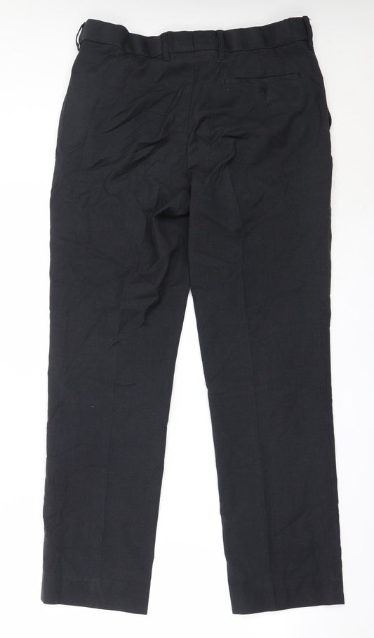 Dimensions Mens Black  Polyester Trousers  Size 34 in L31 in Regular