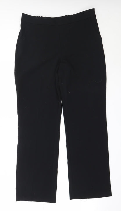 Marks and Spencer Womens Black  Polyester Trousers  Size 12 L28.5 in Regular