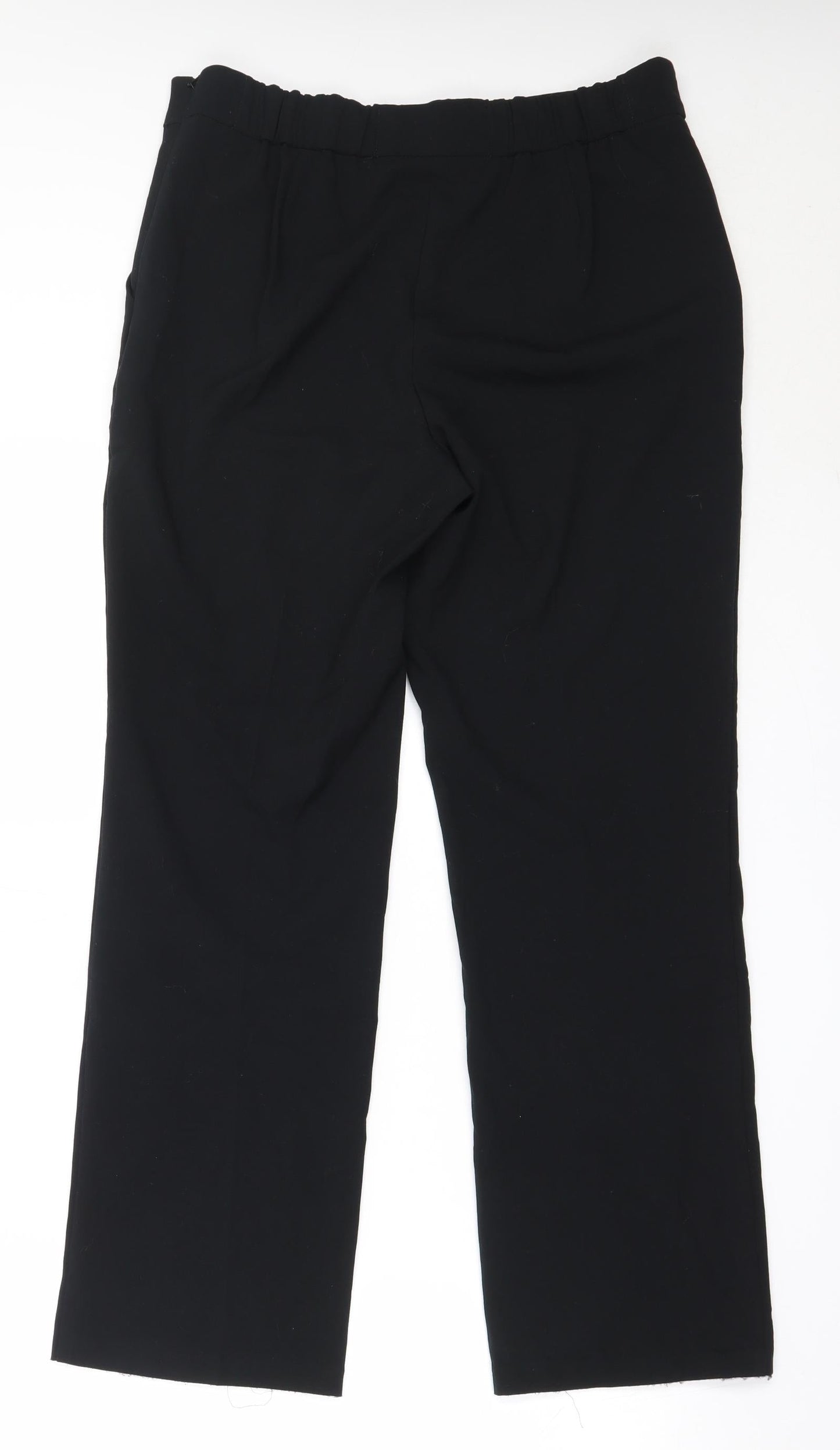 Marks and Spencer Womens Black  Polyester Trousers  Size 12 L28.5 in Regular