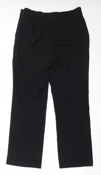 Marks and Spencer Womens Black  Polyester Trousers  Size 12 L28.5 in Regular