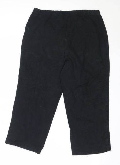 Preworn Womens Black  Cotton Cropped Trousers Size L L21 in Regular
