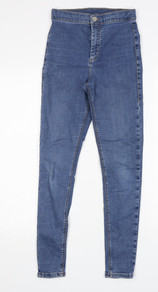 Topshop Womens Blue  Cotton Skinny Jeans Size 28 in L28 in Regular