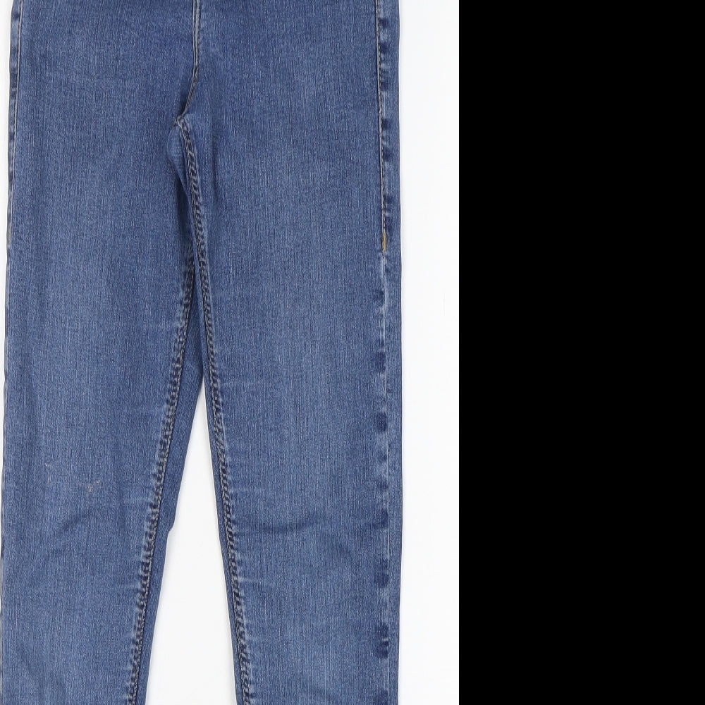 Topshop Womens Blue  Cotton Skinny Jeans Size 28 in L28 in Regular