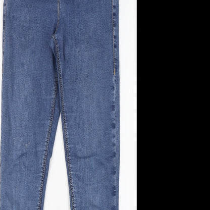 Topshop Womens Blue  Cotton Skinny Jeans Size 28 in L28 in Regular