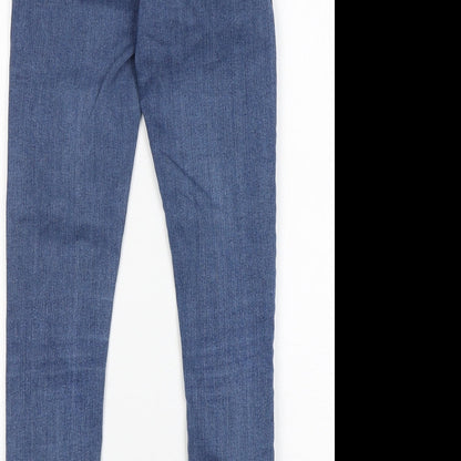 Topshop Womens Blue  Cotton Skinny Jeans Size 28 in L28 in Regular