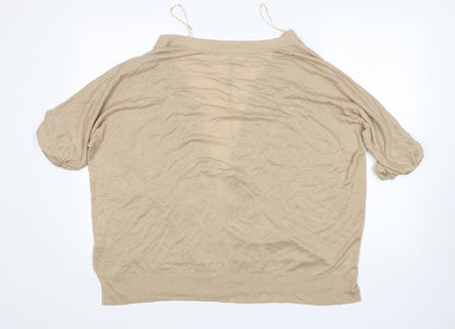Womens UK Size 12 Pep&Co Beige Cardigan Jumper