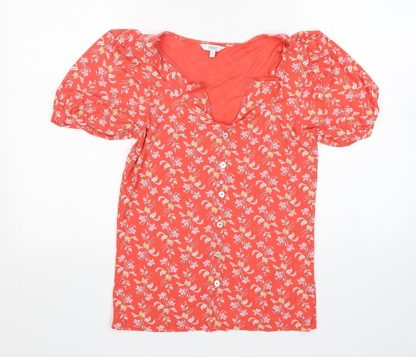 Womens UK Size 6 NEXT Orange Basic T-Shirt