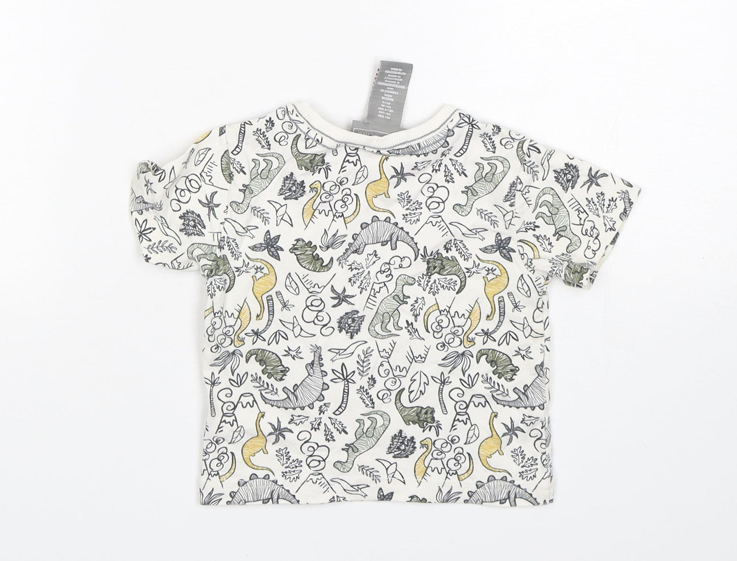 James Archer Boys Multicoloured  Cotton Basic T-Shirt Size 9-12 Months Round Neck  - Dinosaur Print