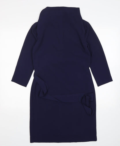 H&M Womens Blue  Polyester Shift  Size 6  Round Neck