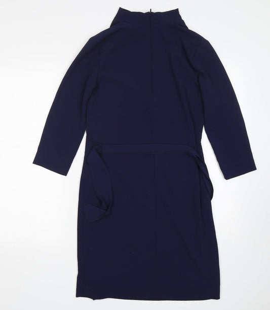 H&M Womens Blue  Polyester Shift  Size 6  Round Neck