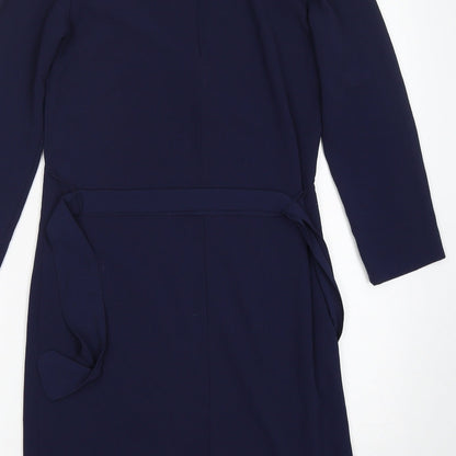 H&M Womens Blue  Polyester Shift  Size 6  Round Neck