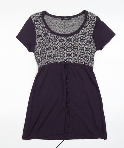 George Womens Purple Round Neck Argyle/Diamond Acrylic Pullover Jumper Size 10