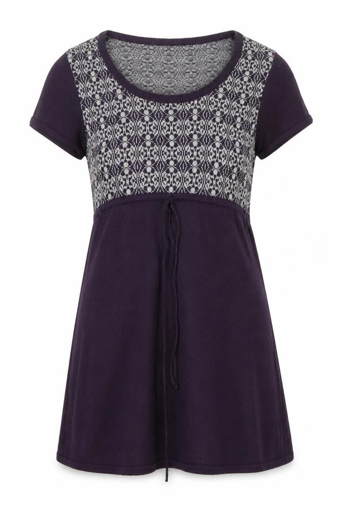 Front view of George women’s purple round neck argyle/diamond acrylic jumper, size UK 10